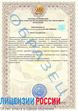 Образец сертификата соответствия (приложение) Соликамск Сертификат ISO 27001